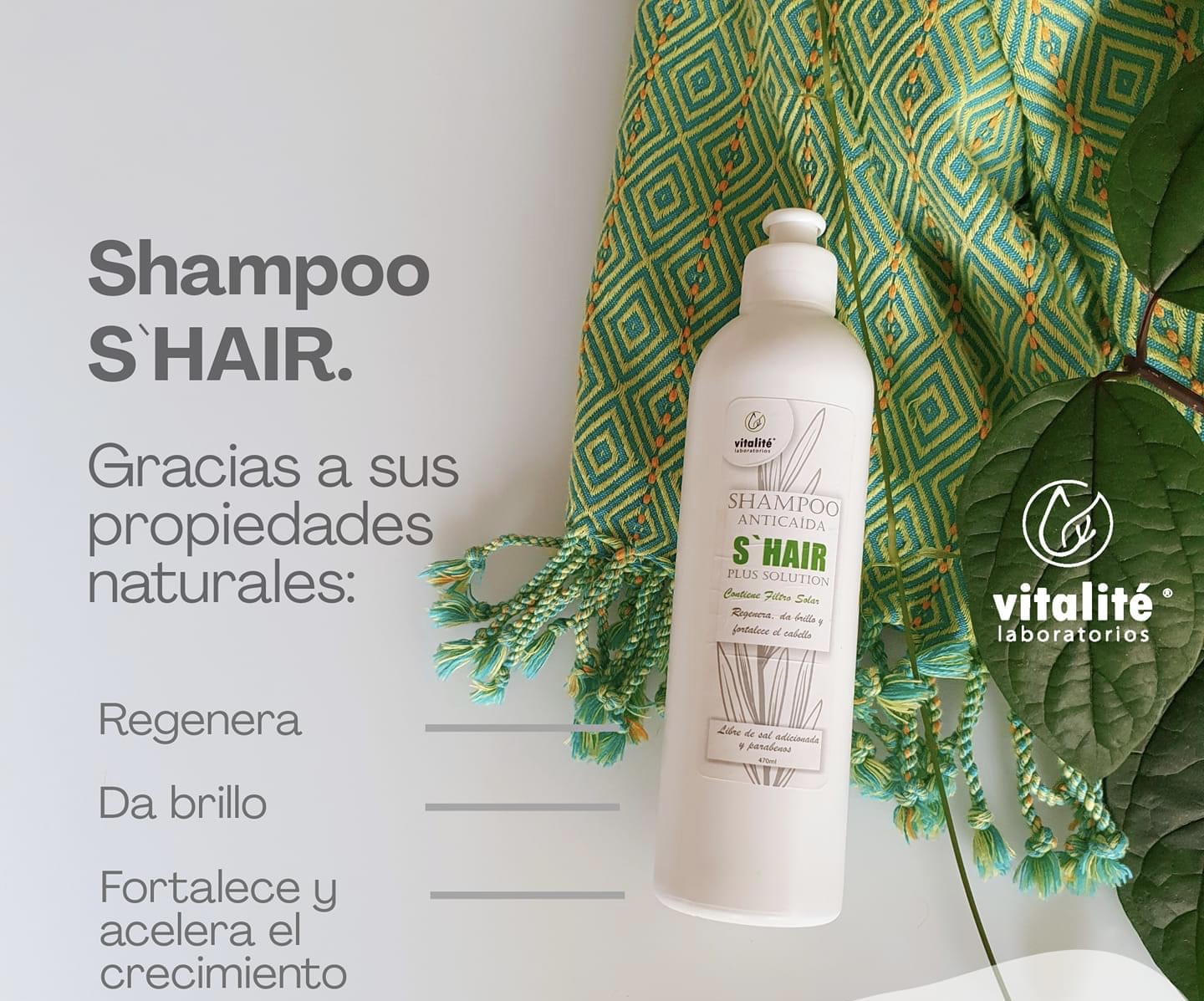Shampoo S'hair. Coadyuvante control Caída y Crecimiento del cabello